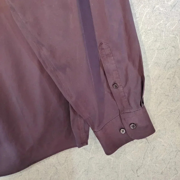 Denver Hayes Purple Never Iron Long Sleeve Button Down Shirt Size 2 XL 18-18-1/2 - Picture 7 of 11